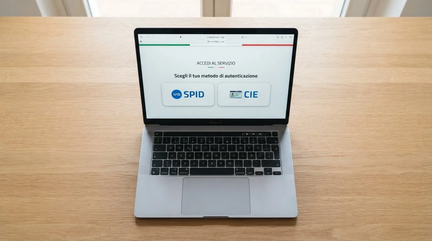 Schermata di login con le icone SPID e CIE su un casinò online italiano