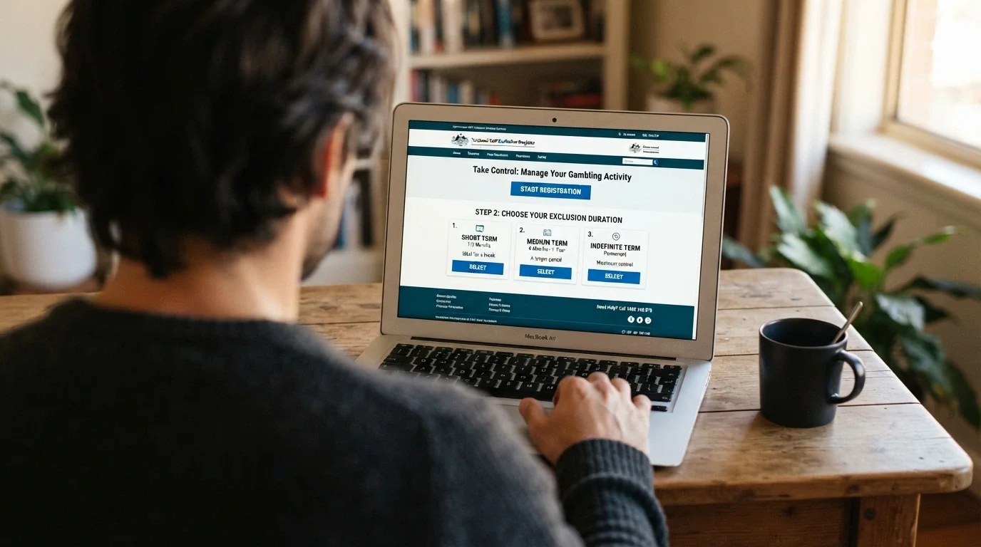 L'interfaccia del portale ADM per l'autoesclusione con il pulsante «Registrati al RUA» in evidenza e le opzioni di autoesclusione parziale introdotte nel 2026
