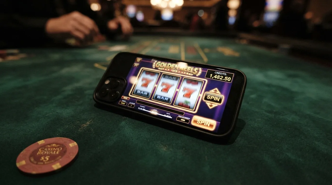 Una slot machine online con un contatore del credito in diminuzione graduale