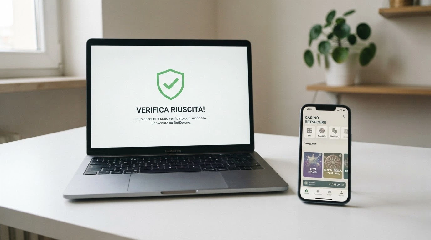 Il sigillo ufficiale dell'Agenzia delle Dogane e dei Monopoli accanto alla schermata di un'app casinò che mostra il numero di concessione nel footer