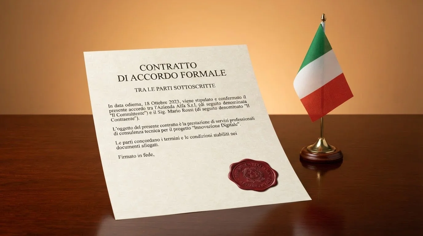 Documento di licenza con sigillo e simbolo di Curaçao accanto alla bandiera italiana
