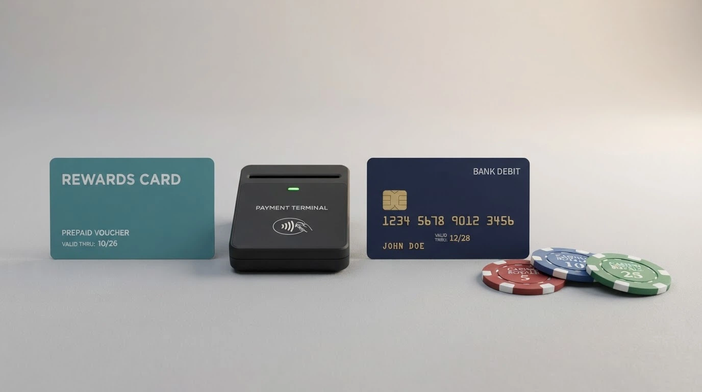 Le icone di Paysafecard, PayPal e un wallet digitale disposte accanto a monete da 1, 5 e 10 euro