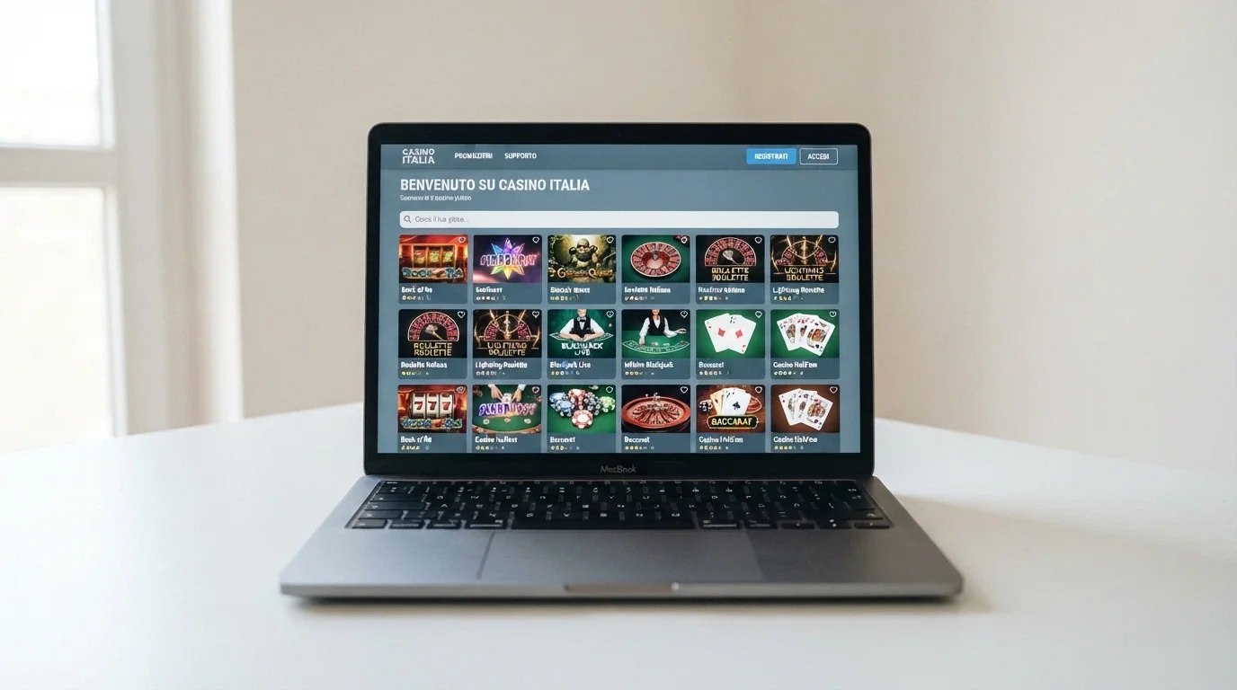 Schermata del sito online.casinosanremo.it con la lobby dei giochi e l'area registrazione in evidenza