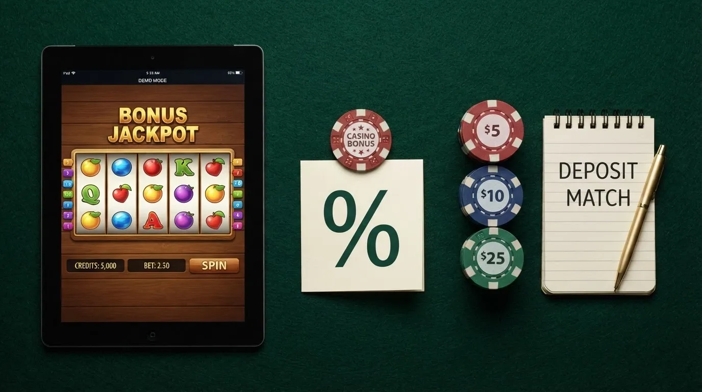 Tre riquadri affiancati che illustrano visivamente le differenze tra credito demo (non convertibile), Fun Bonus (soggetto a requisiti di puntata) e Real Bonus (denaro reale con wagering), ciascuno con un'icona distintiva